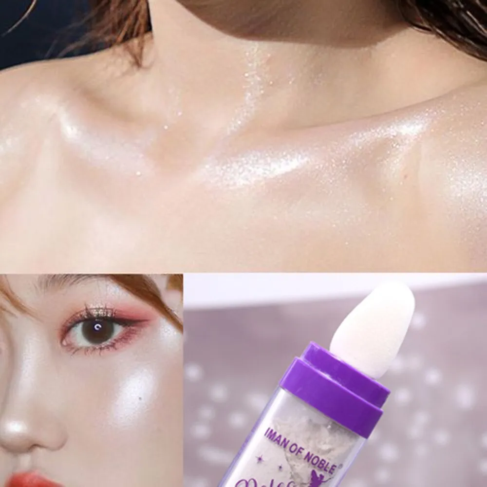 Flytonn Highlighter Powder Body Glitter Brighten Face Contour Bronzer Shimmer Eyeshadow Makeup Silver White High Light