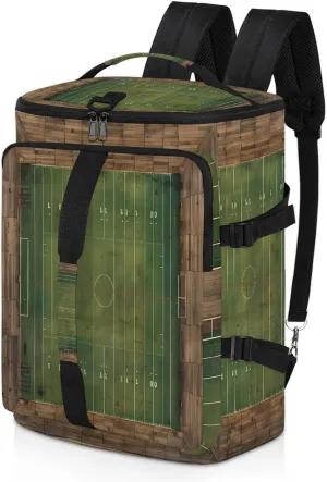 Football Field Print Gym Bags for Men Women Sports Backpack with Shoe Compartment 3-in-1 Tactical Duffle Bag for Overnight Weekender Travel