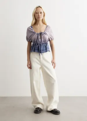 Future Denim Puff Sleeve Top