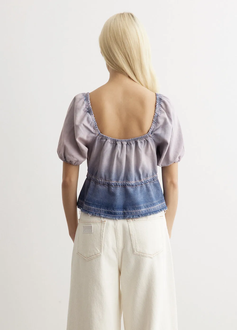 Future Denim Puff Sleeve Top