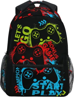 Game Controller School Backpack Game Controller School Book Bags Bookbags, Travel Laptop Backpack College School Computer Bag Hiking Camping Casual Daypack