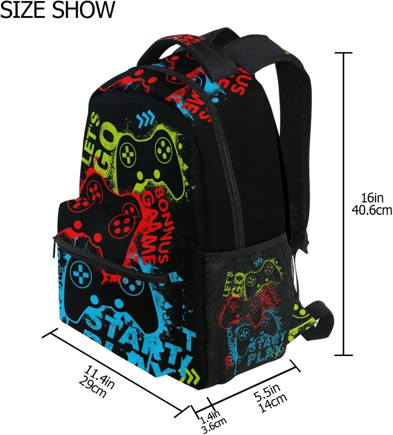 Game Controller School Backpack Game Controller School Book Bags Bookbags, Travel Laptop Backpack College School Computer Bag Hiking Camping Casual Daypack