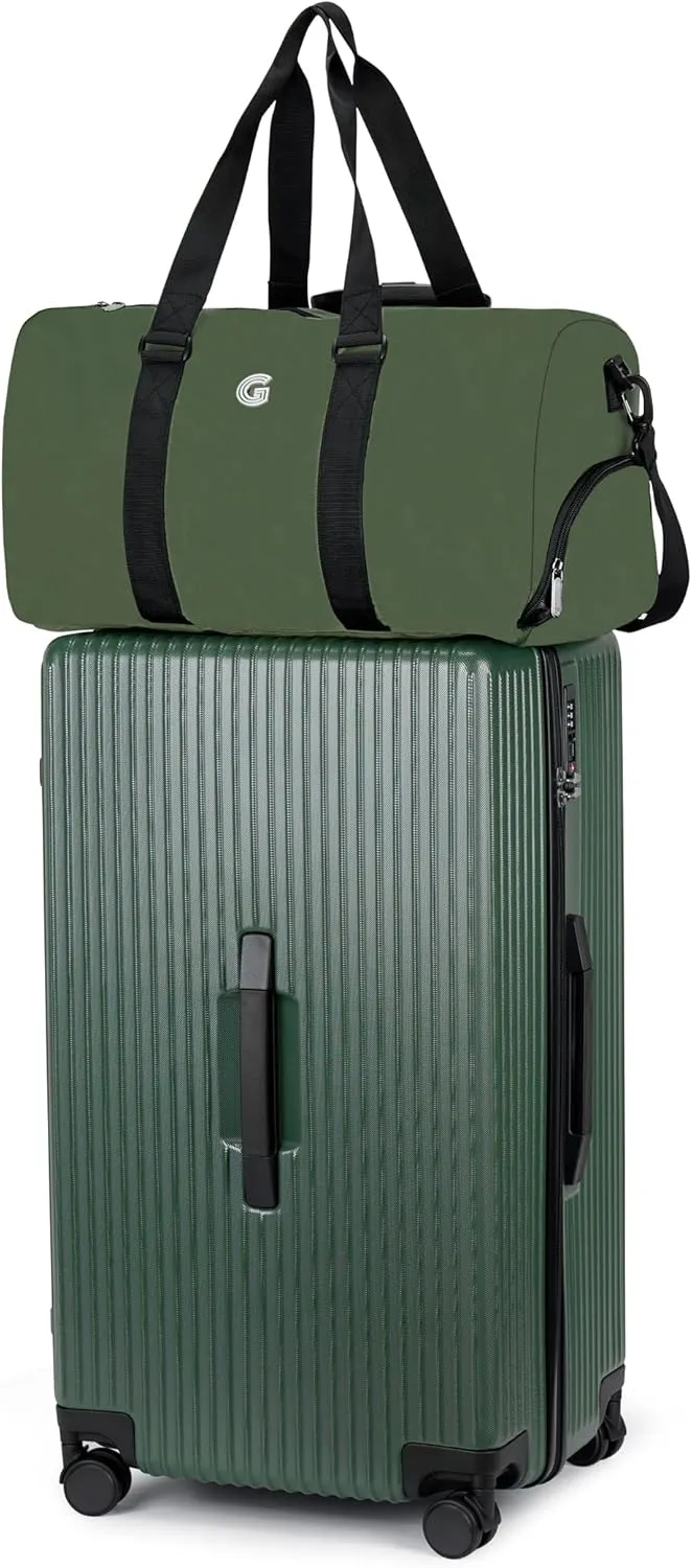 ginzatravel Suitcase, 28 inch suitcase with wheel & Travel Bag & Suitcase Strap, Scratch resistant texture Lightweight PC material, TSA lock (Star Silver (combination))