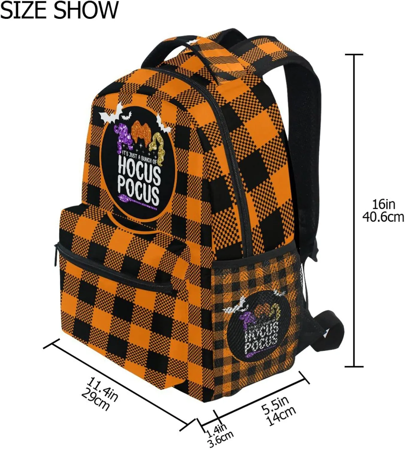 Halloween Hocus Pocus School Backpack Hocus Pocus School Book Bags Bookbags, Travel Laptop Backpack College School Computer Bag Hiking Camping Casual Daypack