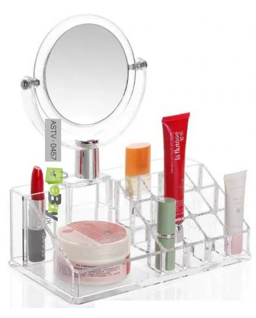 Home.Co - Acrylic Lipstick Cosmetic Organizer With Mirror