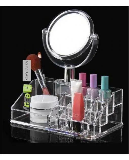 Home.Co - Acrylic Lipstick Cosmetic Organizer With Mirror
