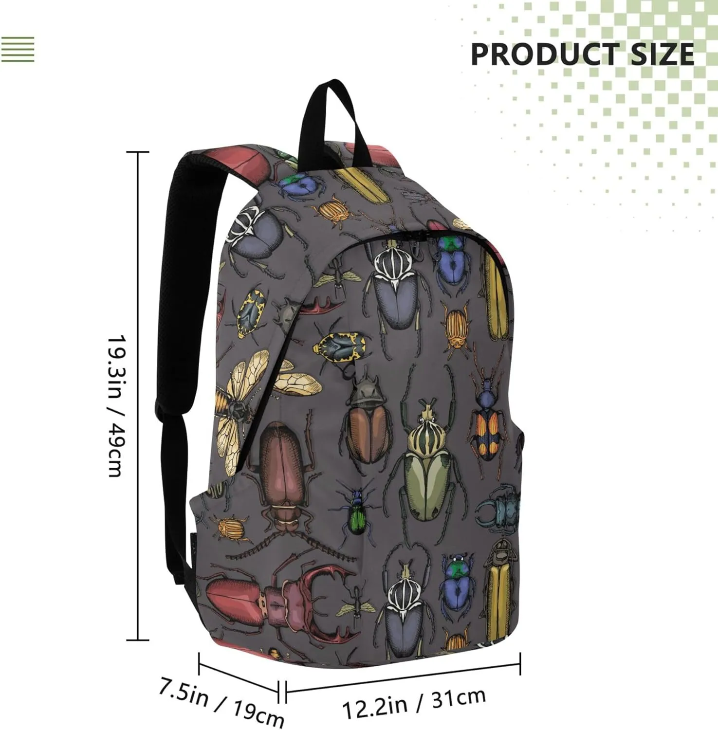 Insects Vintage Bugs Laptop Backpack Travel Hiking Camping Work Computer Back Packs Book Bags for Women Men