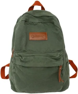 JHTPSLR Dark Academia Aesthetic Backpack Canvas Backpack Vintage Aesthetic Backpack Laptop Backpack Book Bags Casual Daypack (Dark Green)