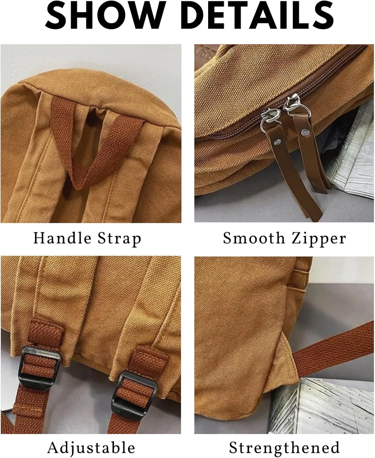 JHTPSLR Dark Academia Aesthetic Backpack Canvas Backpack Vintage Aesthetic Backpack Laptop Backpack Book Bags Casual Daypack (Dark Green)