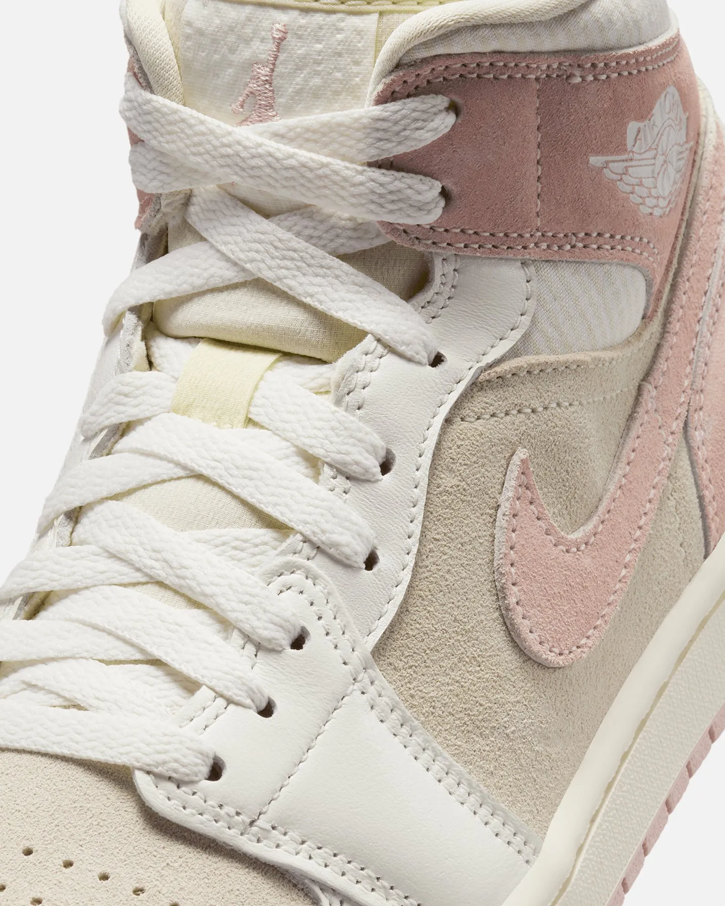 Jordan Women's Air Jordan 1 Mid SE "Seesucker" Coconut Milk/Legend Pink
