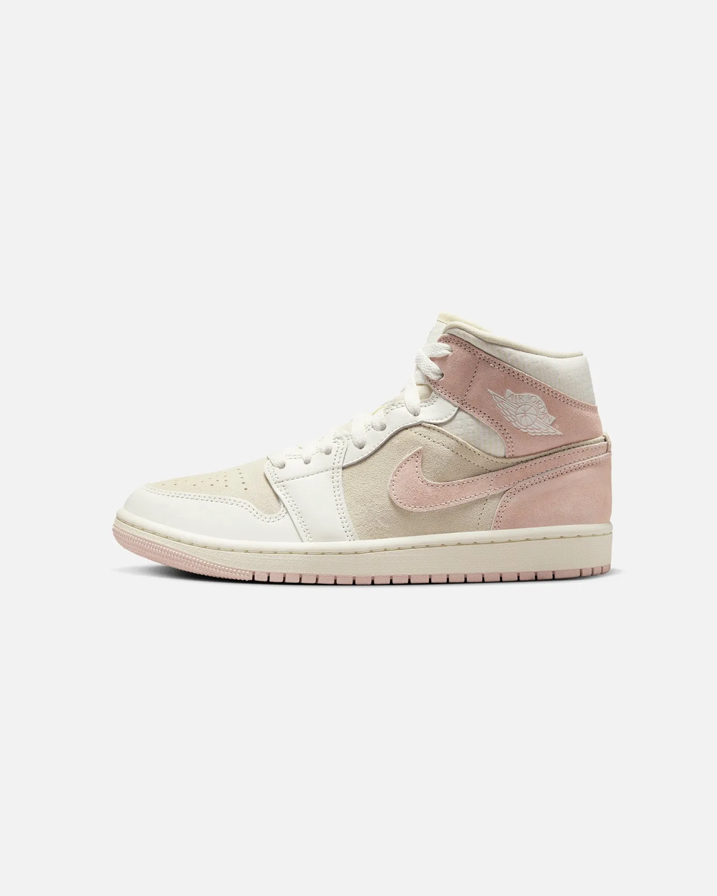Jordan Women's Air Jordan 1 Mid SE "Seesucker" Coconut Milk/Legend Pink