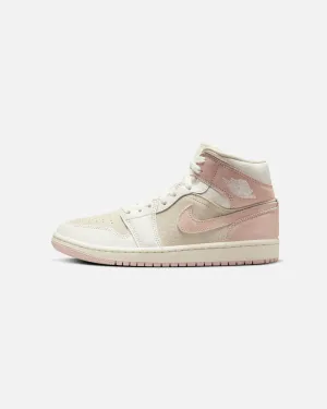 Jordan Women's Air Jordan 1 Mid SE "Seesucker" Coconut Milk/Legend Pink