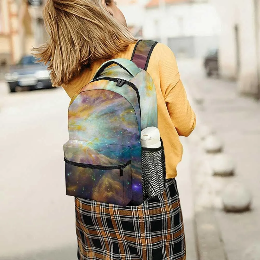 Kuizee Travel Laptop Backpack Business Daypack Work Bookbag Cosmic Cloud Orion Nebula Durable iPad Tablet School College Book Bags Casual Bags for Men and Women