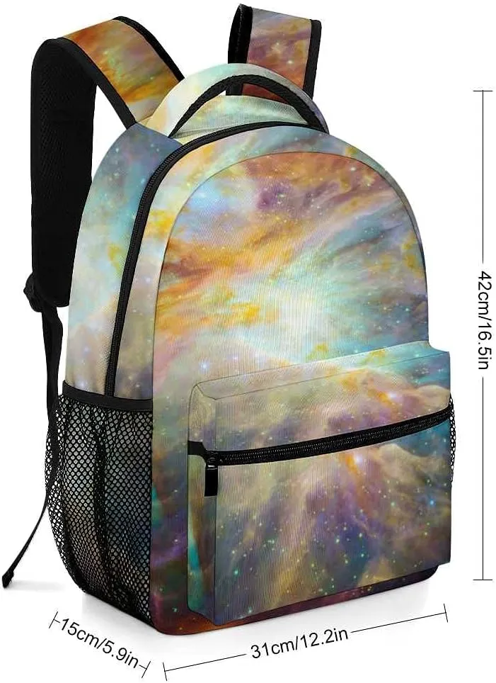 Kuizee Travel Laptop Backpack Business Daypack Work Bookbag Cosmic Cloud Orion Nebula Durable iPad Tablet School College Book Bags Casual Bags for Men and Women