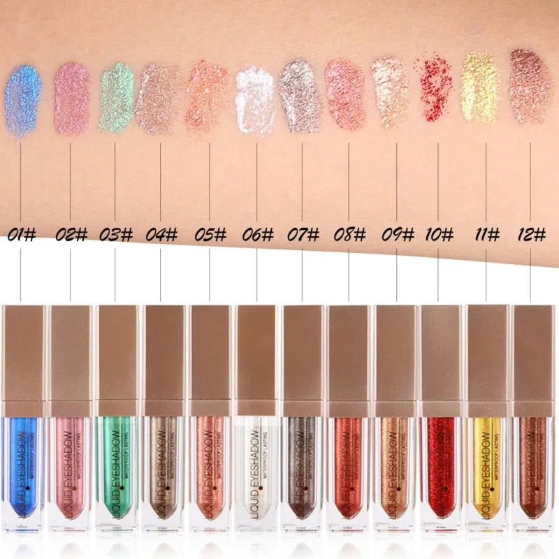 Liquid  Makeup Eye Shadow Shimmer Metallic Edition Pearl Light Shiny  Cosmetics
