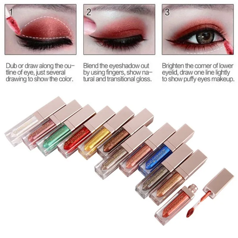 Liquid  Makeup Eye Shadow Shimmer Metallic Edition Pearl Light Shiny  Cosmetics