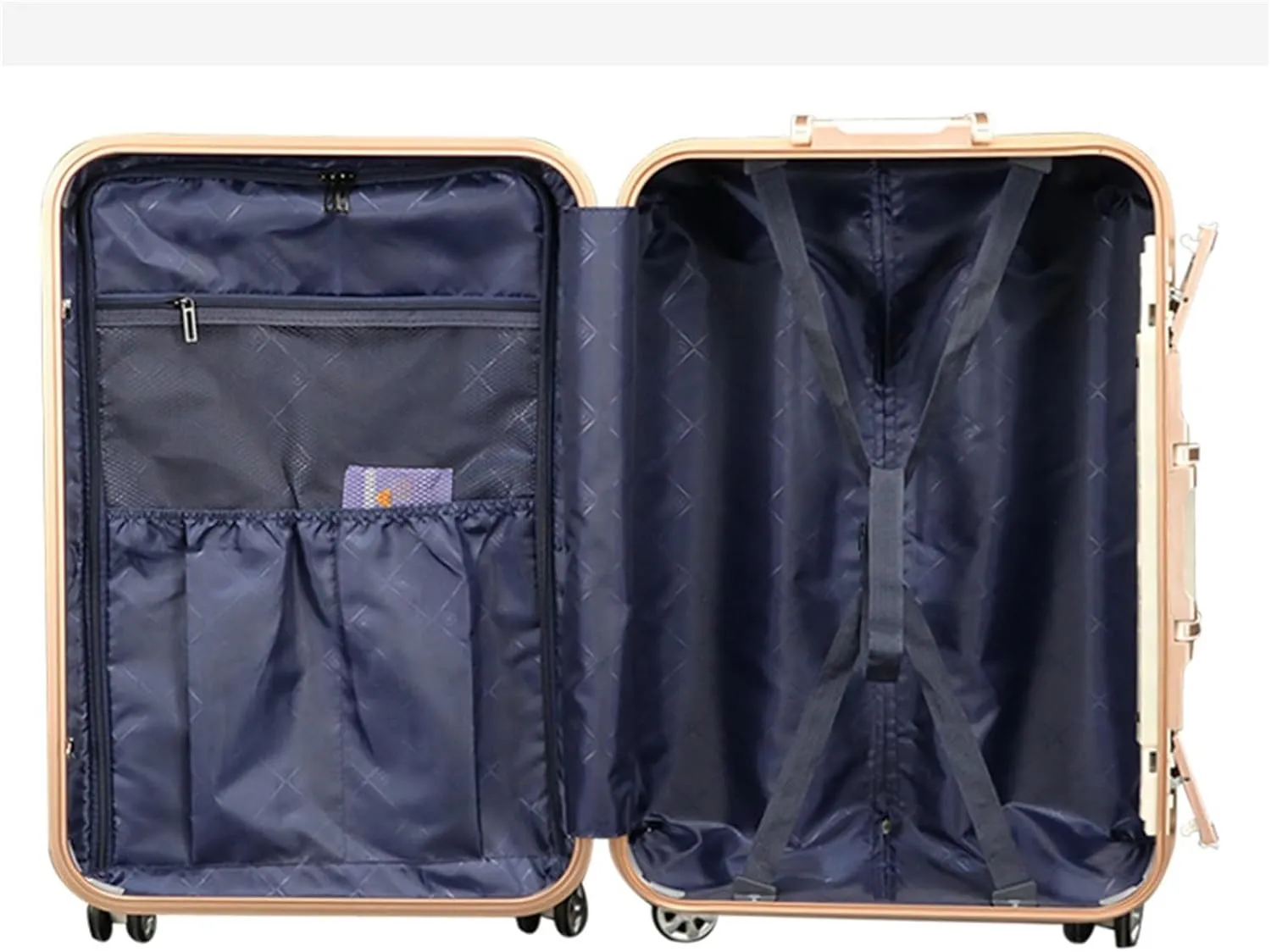 Luggage PC Hardshell Carry-On Luggage Double Spinner 8 Wheels Suitcase With TSA Lock Trolley Suitcase (Color : B, Size : 20in)