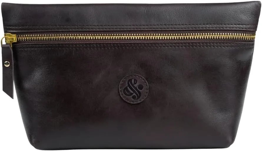 Makeup Bag | Travel Makeup Bag | Cosmetic Bag | Travel Toiletry Bag For Women, Girls | Leather Make Up Bags Purse For Brush | Zipper Pouch For Makeup Storage Organizing