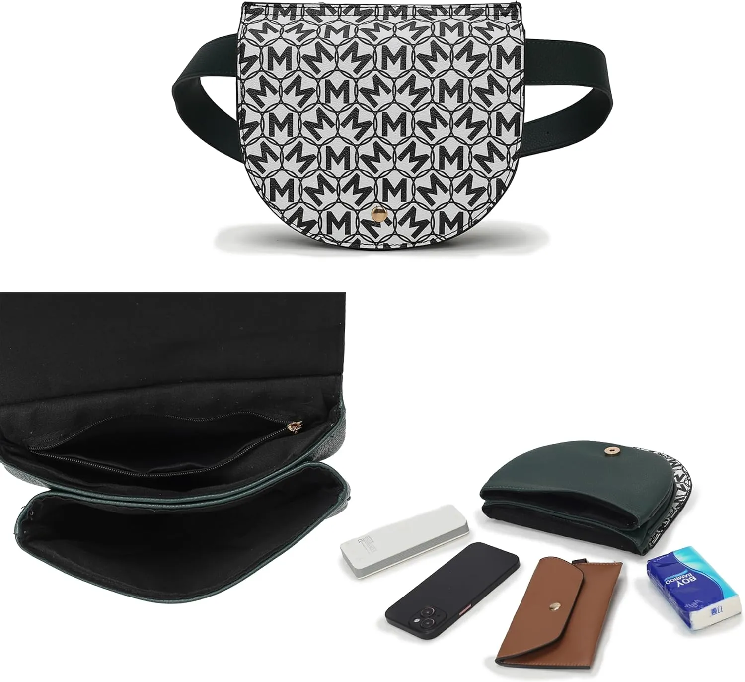 MKF Collection Signature Fanny Pack Bag, Vegan Leather Belt Bag Adjustable Strap Waist Bag by Mia K