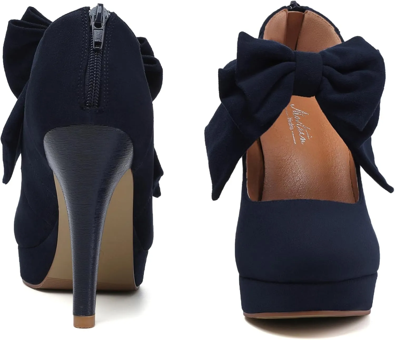 Mostrin Fashion Vintage Womens Small Bowtie Platform Pumps Ladies Sexy High Heeled Shoes