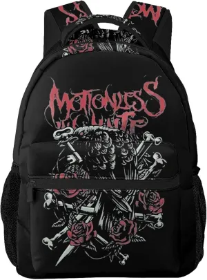 Motionless Musics In White Lightweight Casual Backpack 3d Pattern Backpack Outdoor Backpack Laptop Bag Unisex Book Bags Multifunctional Backpack, Black
