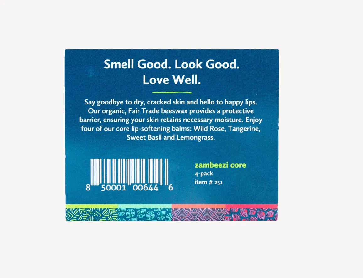 Organic Lip Balm Core 4-pack