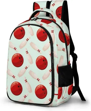 Pins And Bowling Balls Travel Laptop Backpack Cartoon Design Large Casual Daypack Durable Work Computer Camping Back Packs Bags for Women Men