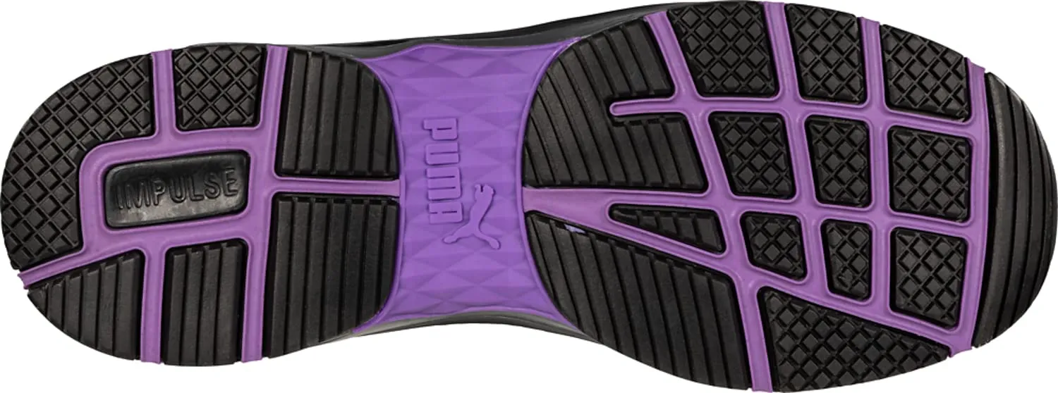 PUMA Women's Stepper Low Industrial Shoe, Black-Purple, 7.5