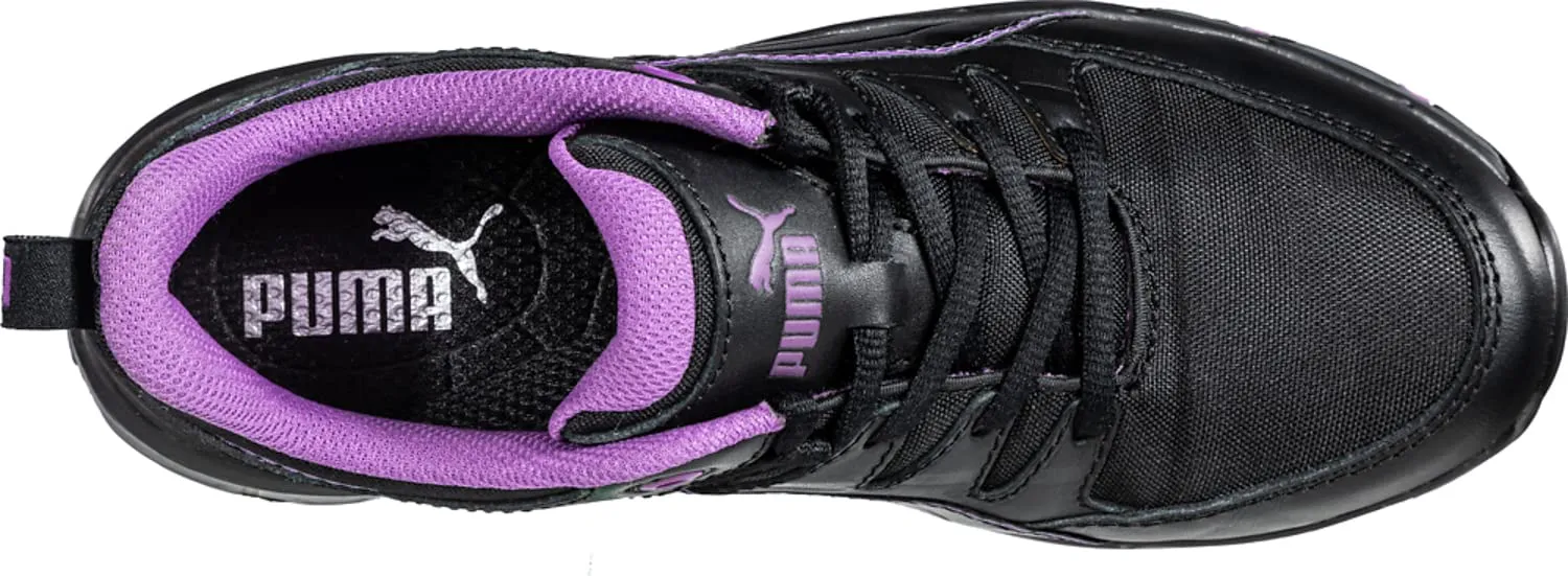 PUMA Women's Stepper Low Industrial Shoe, Black-Purple, 7.5