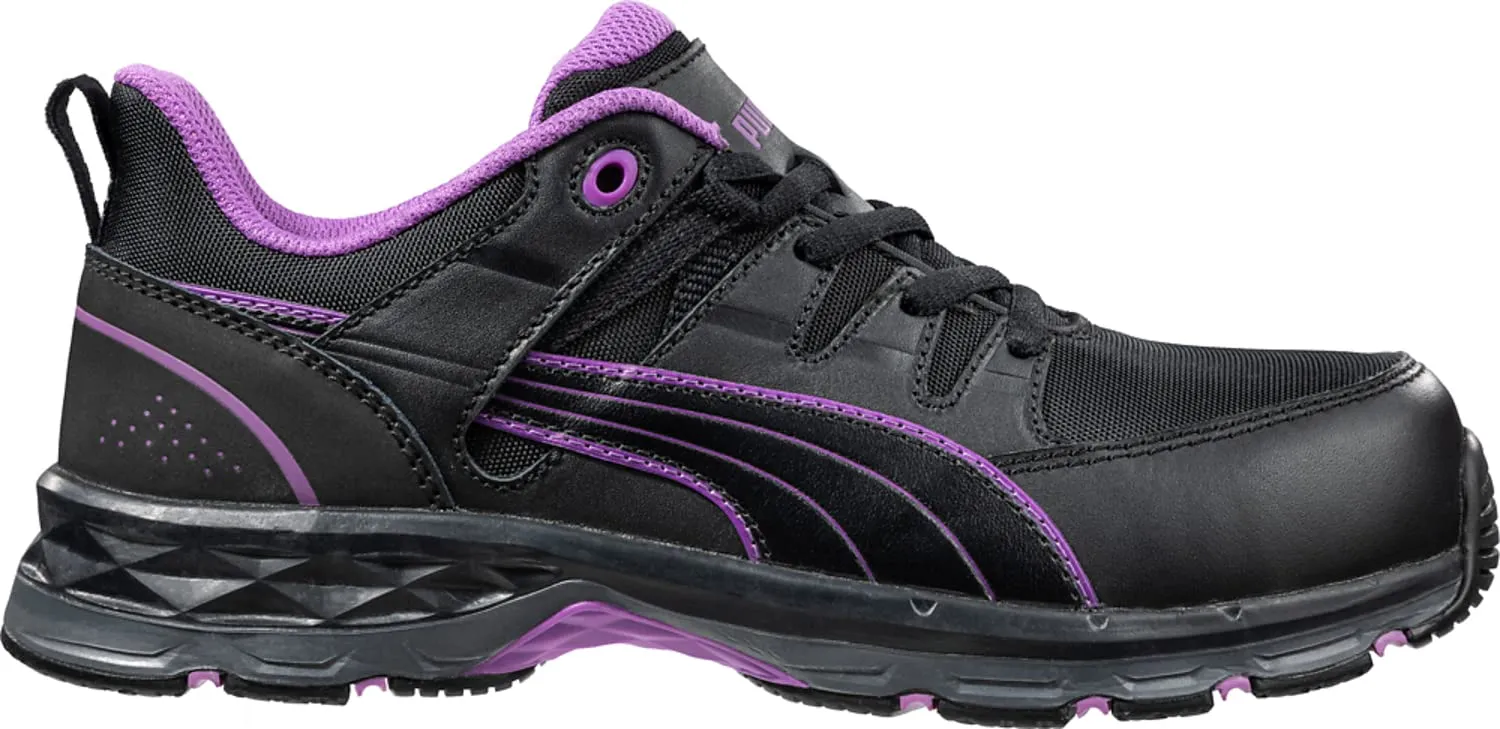PUMA Women's Stepper Low Industrial Shoe, Black-Purple, 7.5