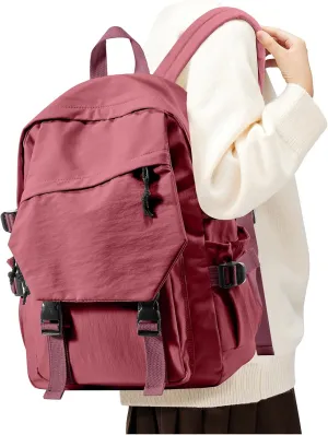 Red School Backpack for Girls Boys,Waterproof Bookbag for Women Men, Mini College Student School Bag, Lightweight Travel Rucksack Casual Daypack, Laptop Backpacks