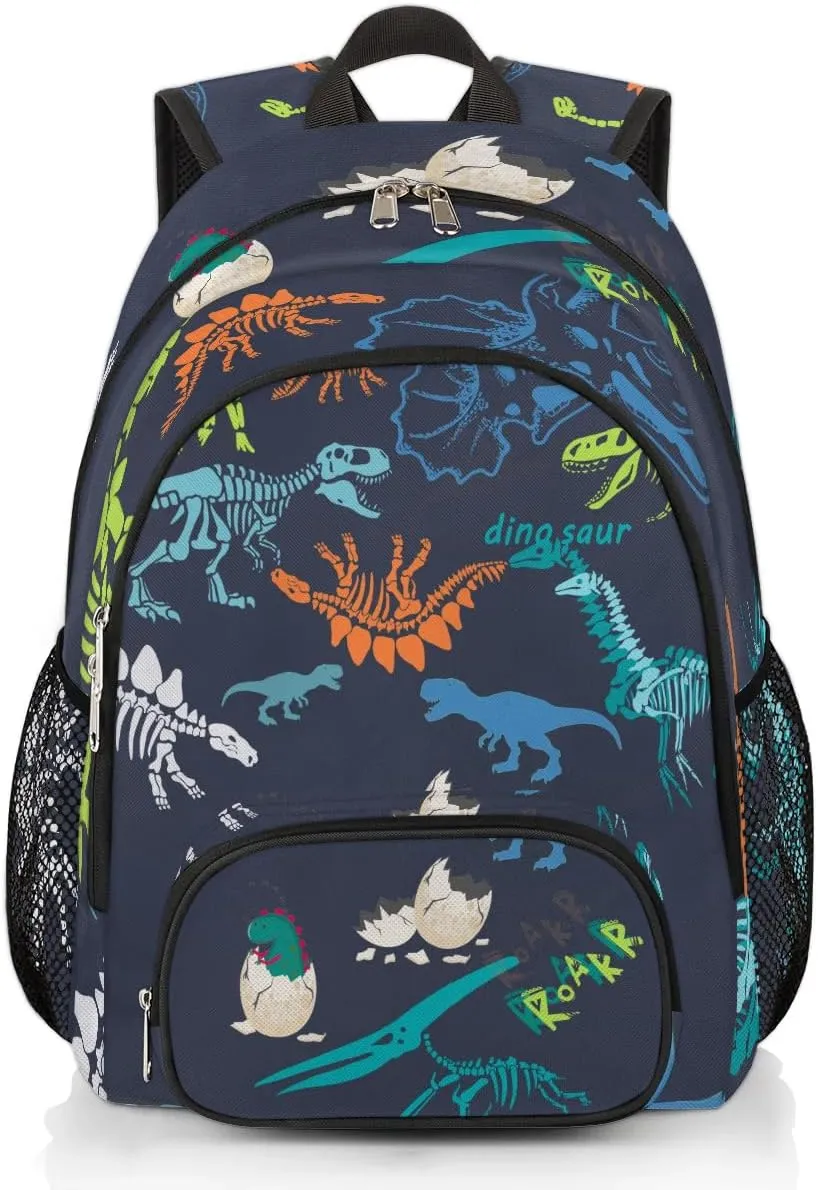 School Backpack for Boys Kids Dinosaur Backpacks Cool Dinosaur Book Bags for Teens Boy College Bookbag Travel Schoolbag Age 6-12 18 Inch