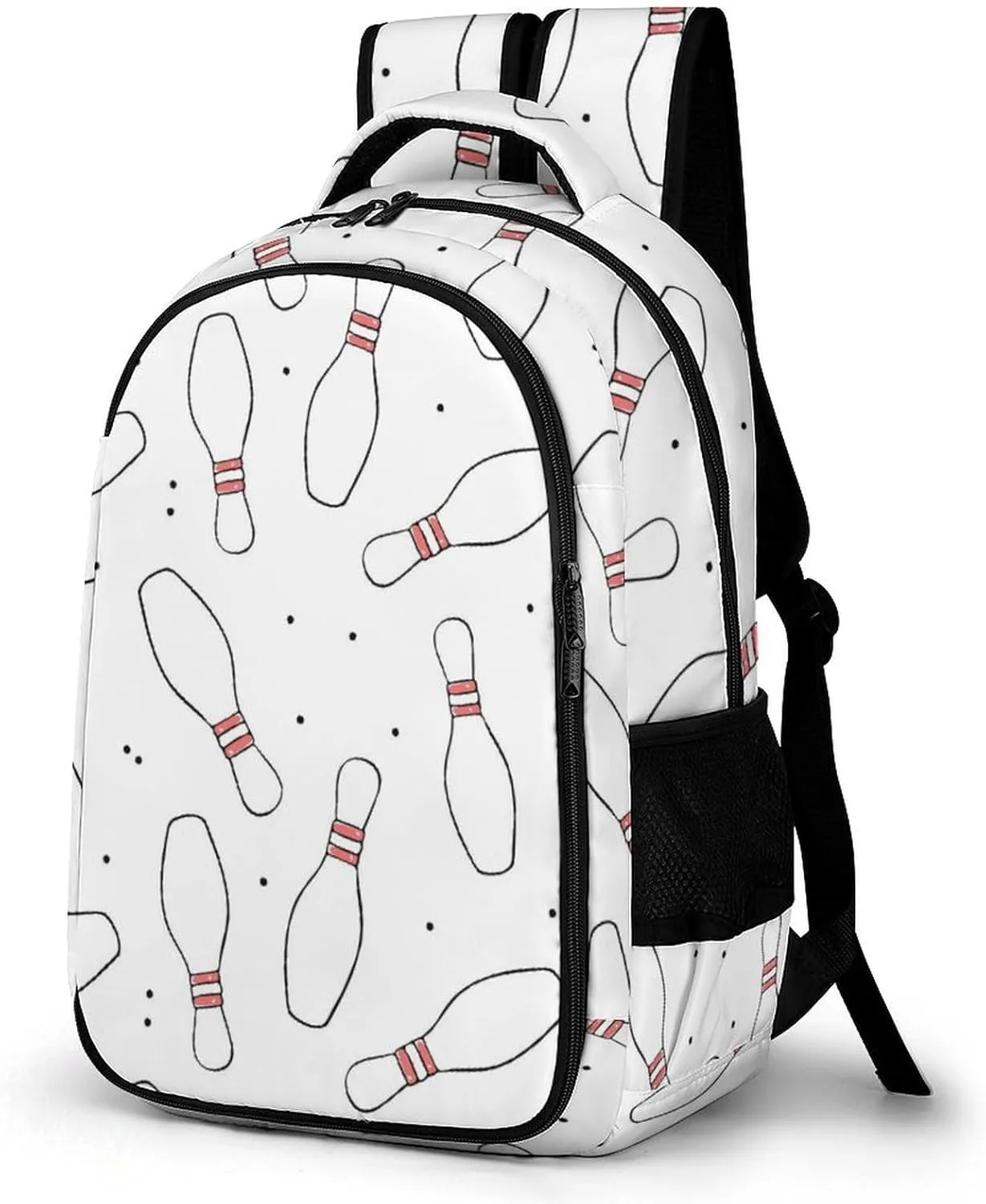 Seamless Pattern Bowling Large Travel Backpack Bags Daypack Laptop Work Computer Hiking Back Packs with Multiple Pockets