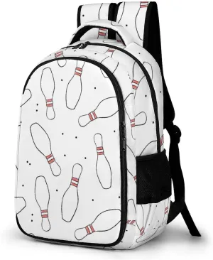 Seamless Pattern Bowling Large Travel Backpack Bags Daypack Laptop Work Computer Hiking Back Packs with Multiple Pockets