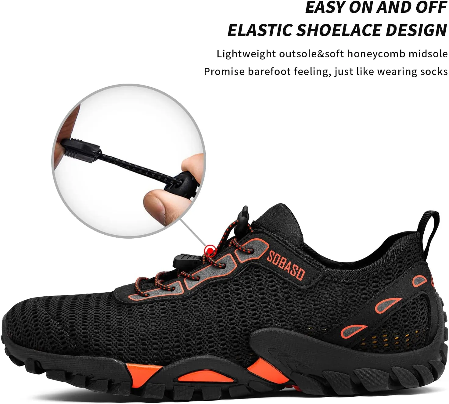 SOBASO Water Shoes Women Men Quick Drying Swim Beach Aqua Shoes for Water Sport Diving Hiking Sailing Travel