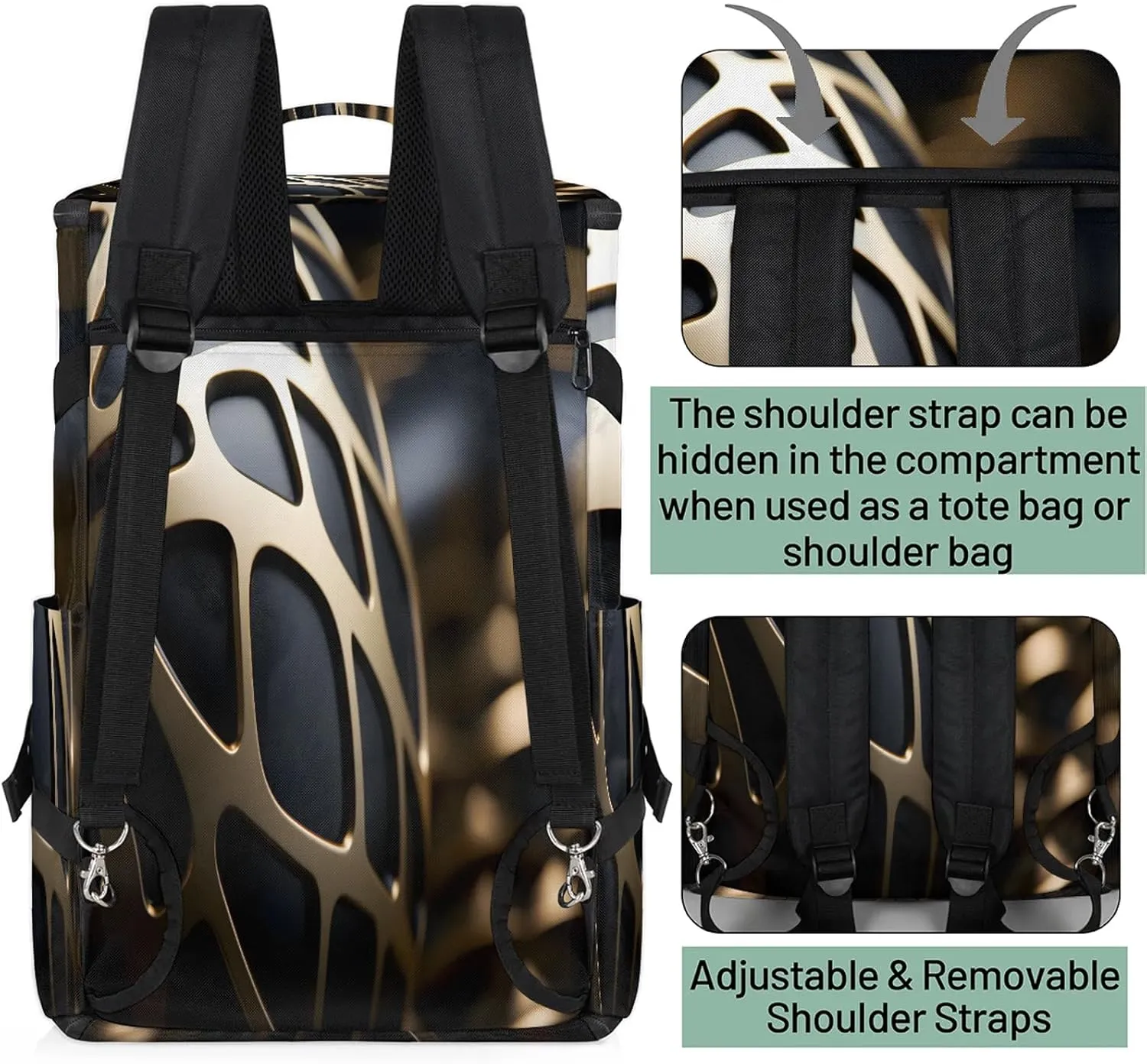 Soccer Ball Black Gym Bags for Men Women Sports Backpack with Shoe Compartment 3-in-1 Tactical Duffle Bag for Overnight Weekender Travel