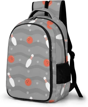Sport Pattern Bowling Ball Travel Laptop Backpack Large Casual Daypack Durable Work Computer Camping Back Packs Bags for Women Men