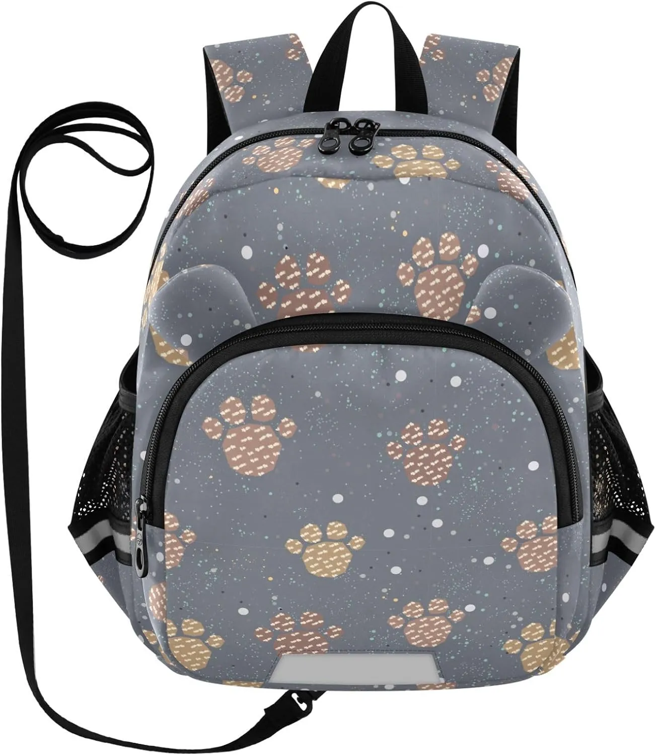 Toddler Backpack for Girls Boys Brown Paws Grey Kids Small Backpacks Mini Preschool Kindergarten Backpack Book Bags, 3-6 Years