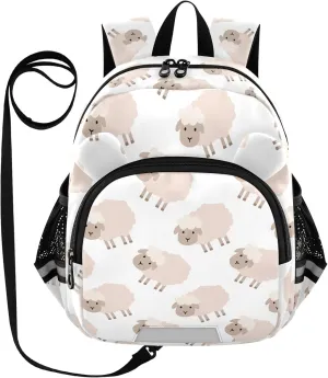 Toddler Backpack for Girls Boys Cartoon Sheep White Kids Small Backpacks Mini School Backpack Book Bags Kindergarten Bag, 3-6 Years