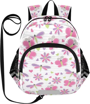 Toddler Backpack for Girls Boys Cute Dragonfly Butterfly Kids Small Backpacks Mini School Backpack Book Bags Kindergarten Bag, 3-6 Years