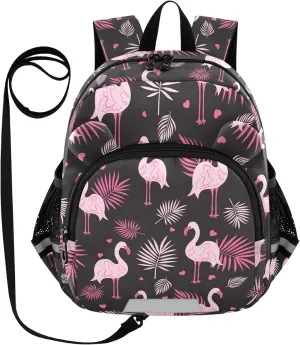 Toddler Backpack for Girls Boys Flamingo Palm Leaves Kids Small Backpacks Mini Preschool Kindergarten Travel Backpack Book Bags, 3-6 Years