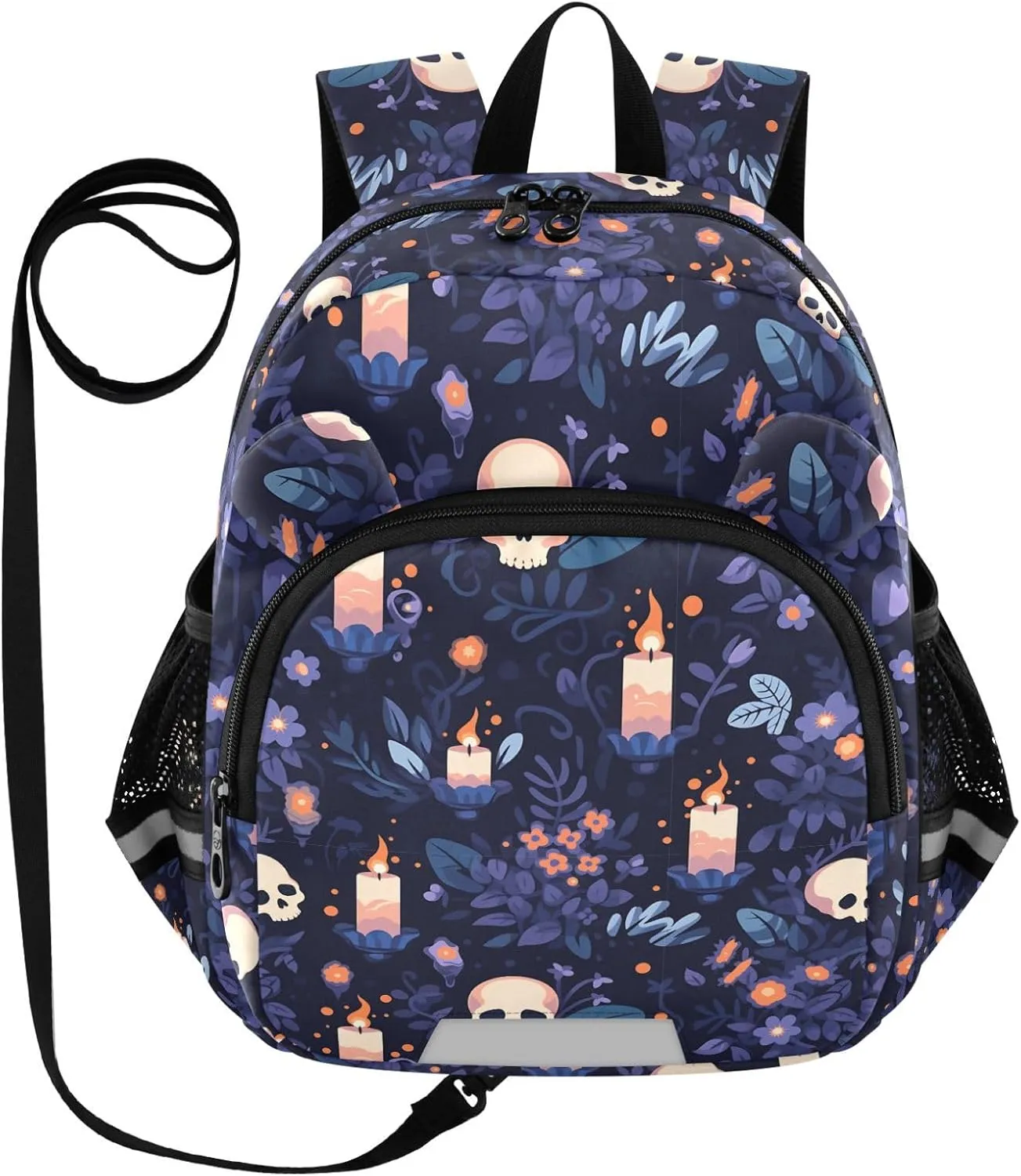 Toddler Backpack for Girls Boys Floral Skull Candle Kids Small Backpacks Mini School Backpack Book Bags Kindergarten Bag, 3-6 Years