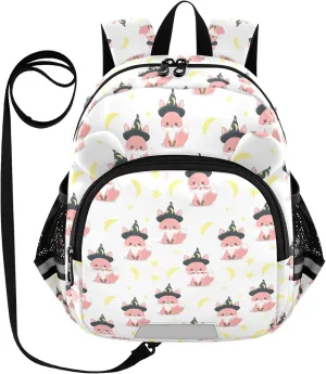 Toddler Backpack for Girls Boys Fox Magic White Kids Small Backpacks Mini School Backpack Book Bags Kindergarten Bag, 3-6 Years