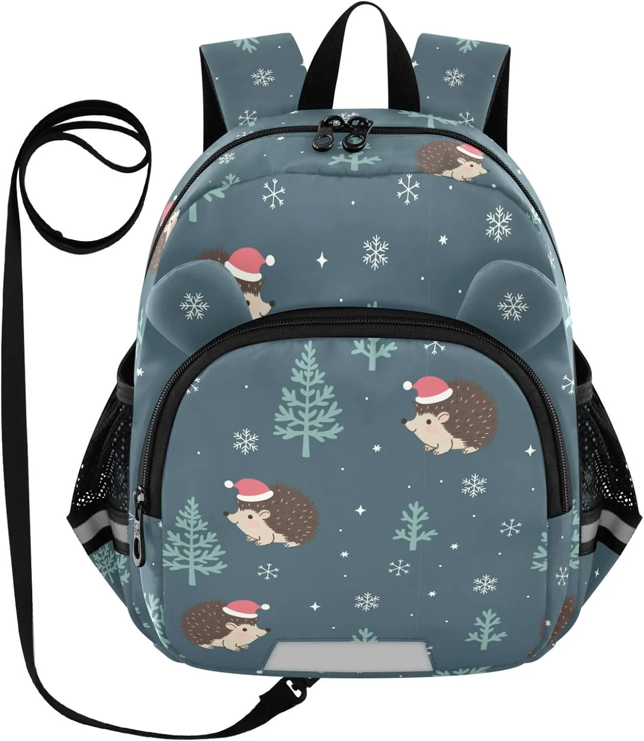 Toddler Backpack for Girls Boys Hedgehog Christmas Dark Blue Kids Small Backpacks Mini Preschool Kindergarten Travel Backpack Book Bags, 3-6 Years