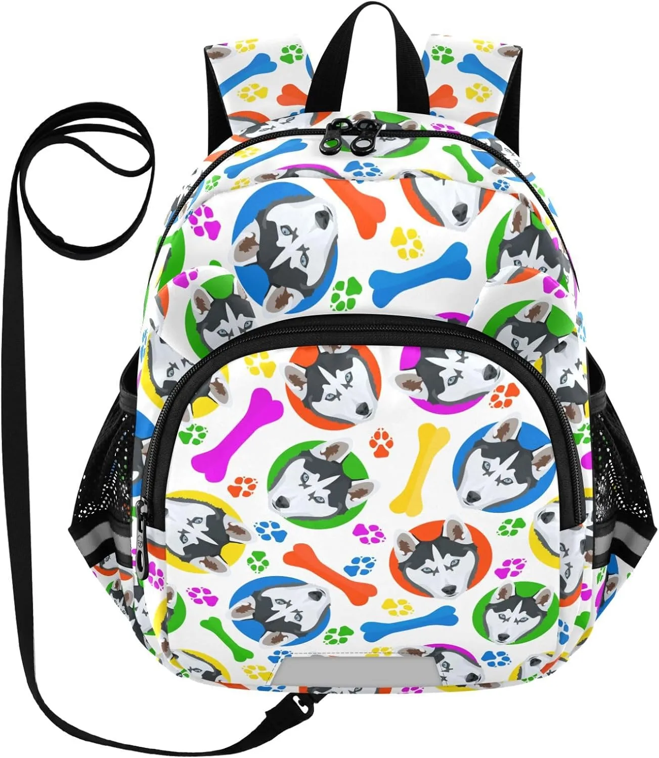 Toddler Backpack for Girls Boys Husky Circles White Kids Small Backpacks Mini Preschool Kindergarten Travel Backpack Book Bags, 3-6 Years