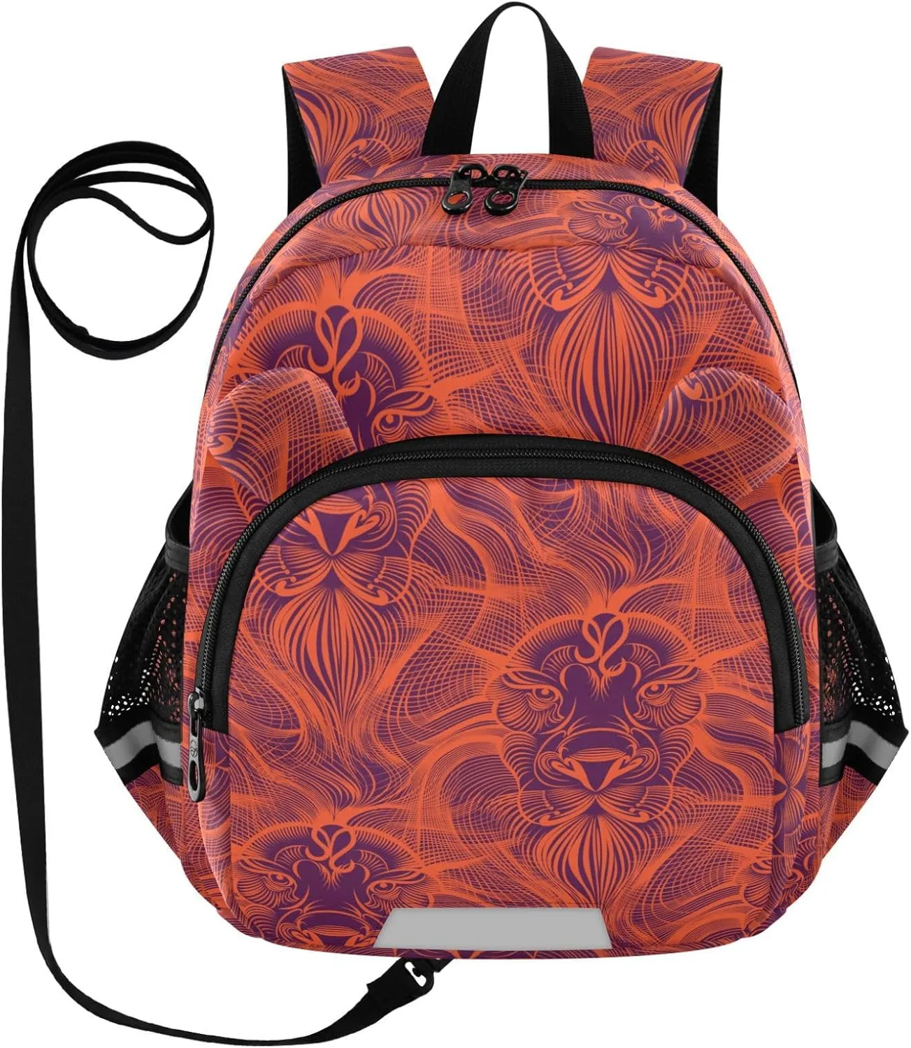 Toddler Backpack for Girls Boys Lion Lines Orange Kids Small Backpacks Mini School Backpack Book Bags Kindergarten Bag, 3-6 Years