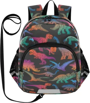 Toddler Backpack for Girls Boys Purple Gradiant Dinosaurs Kids Small Backpacks Mini Preschool Kindergarten Travel Backpack Book Bags, 3-6 Years