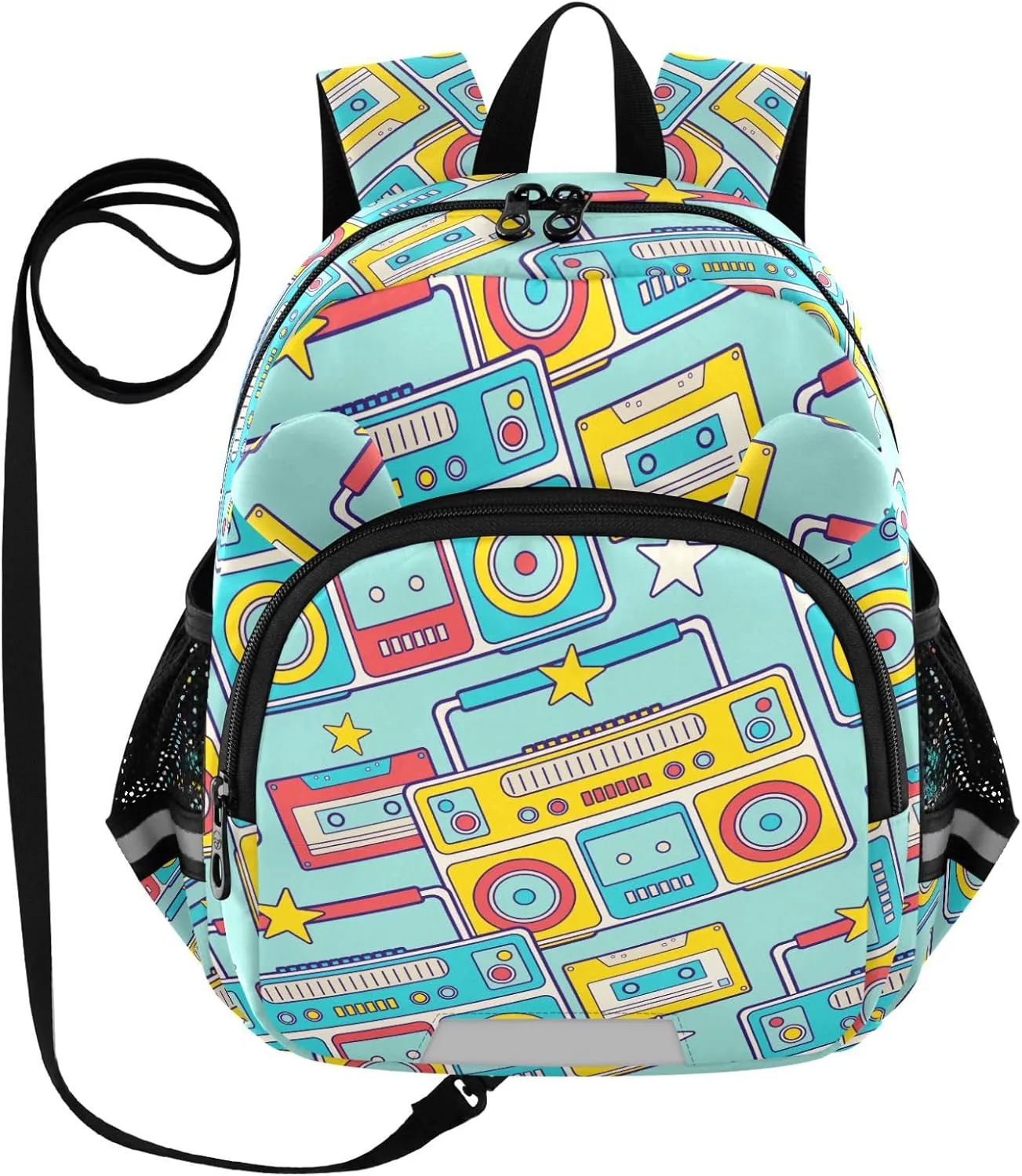 Toddler Backpack for Girls Boys Radio Music Blue Kids Small Backpacks Mini Preschool Kindergarten Travel Backpack Book Bags, 3-6 Years