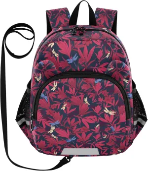 Toddler Backpack for Girls Boys Red Leaves Dragonfly Kids Small Backpacks Mini School Backpack Book Bags Kindergarten Bag, 3-6 Years