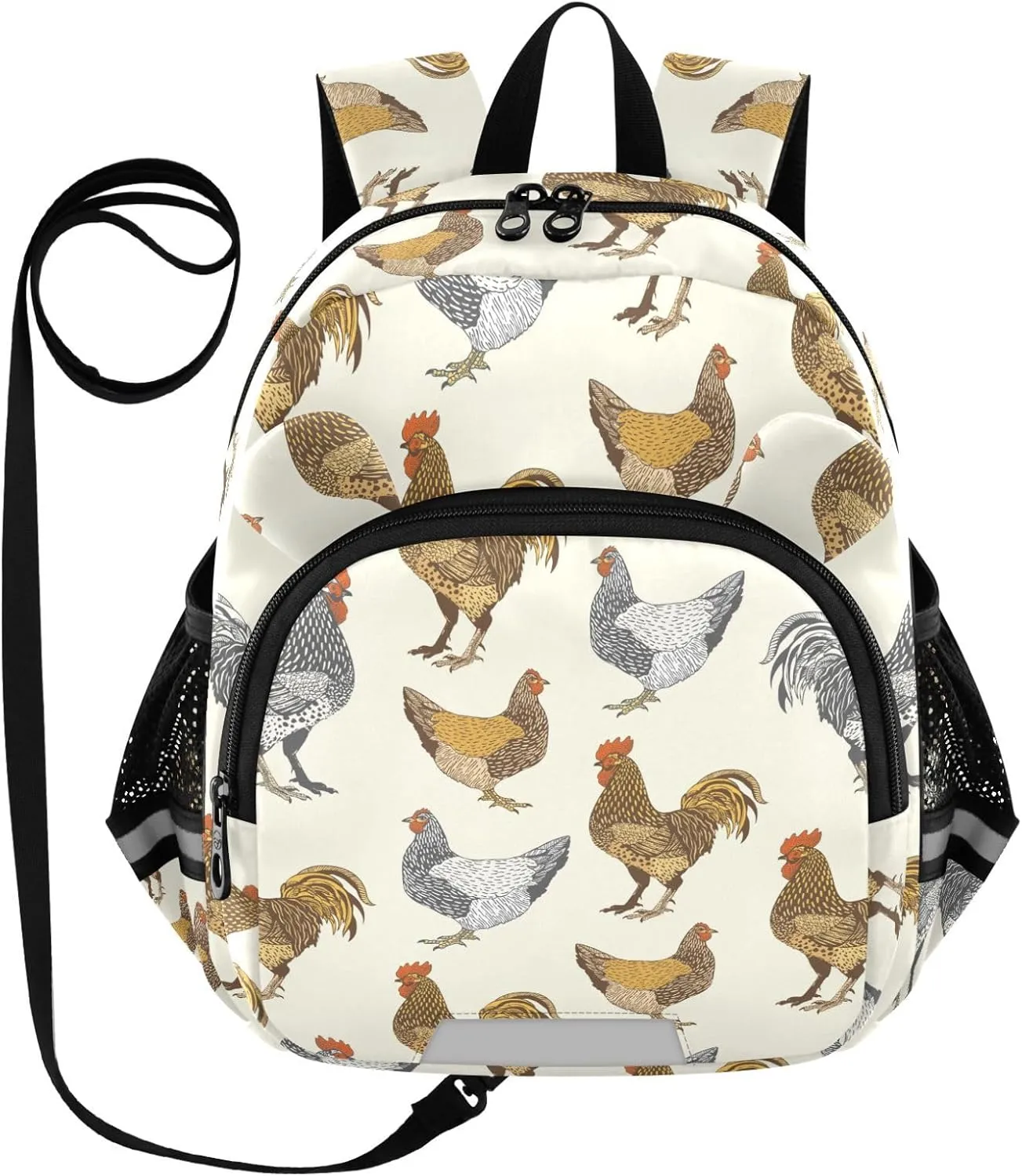 Toddler Backpack for Girls Boys Rooster Realistic Beige Kids Small Backpacks Mini Preschool Kindergarten Travel Backpack Book Bags, 3-6 Years